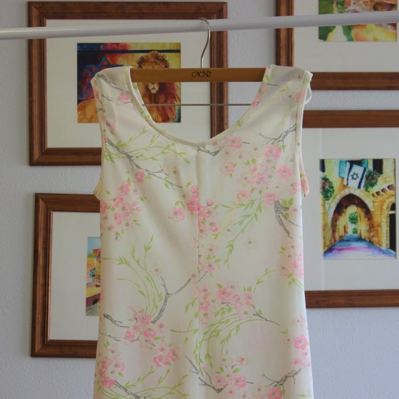 Vintage Cherry Blossom Dress Sz M - Picture 3 of 4